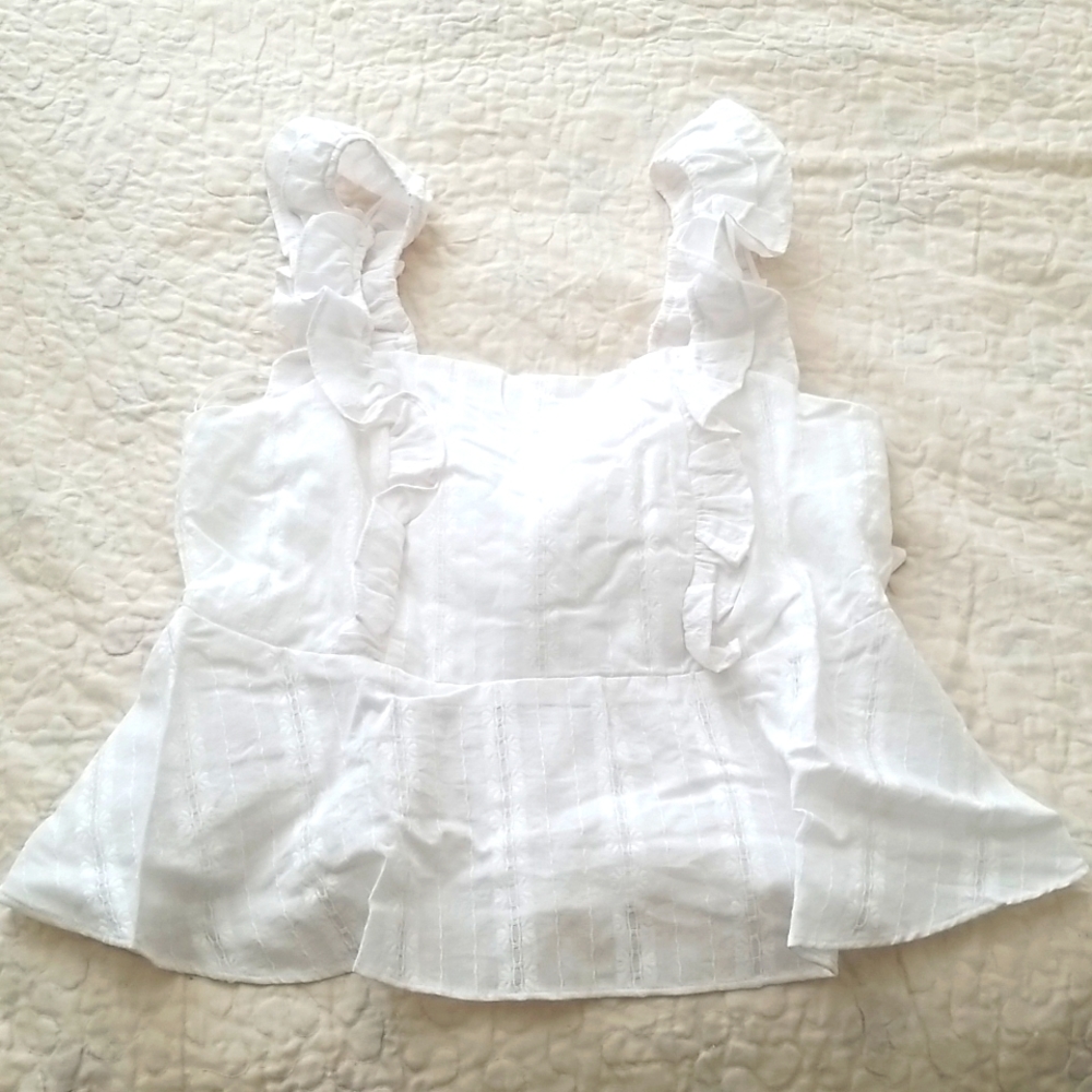DONATED LC Lauren Conrad Ruffle Peplum Tank NWT DONATING 3/19 - Picture 3 of 6